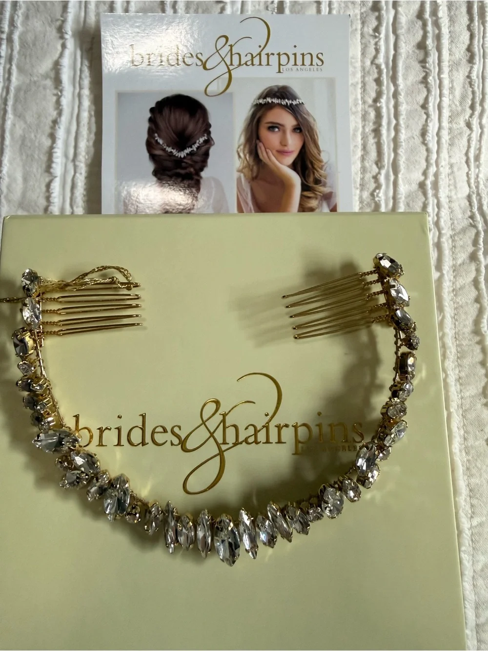 Brides & Hairpins Crystal Bridal Headband - White/Silver